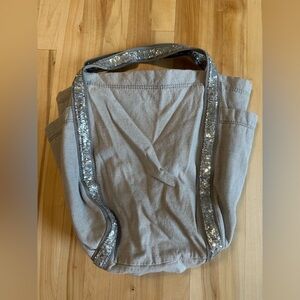GAP Gray Tote Bag with Silver Sequin Straps